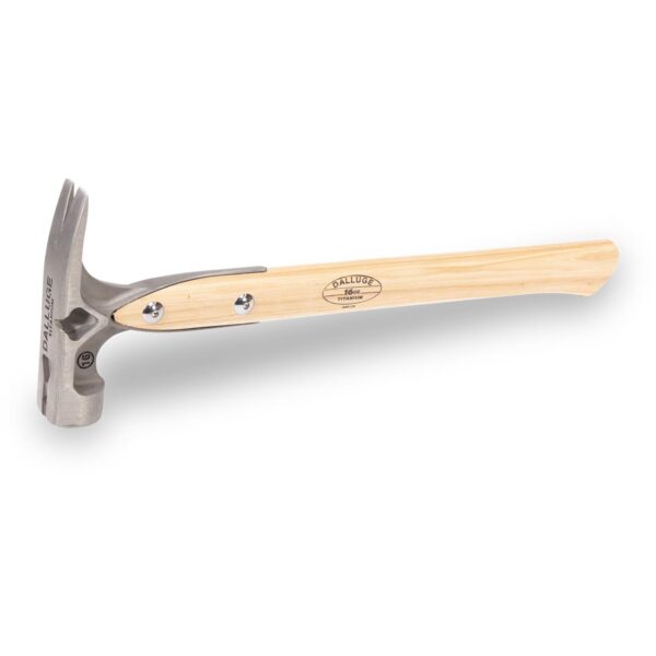 Dalluge 07180 DDT16 16 Ounce Titanium Hammer Wood Handle Serrated Face