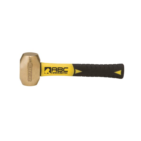 2 lb Brass Head Hammer With Eight Inch Fiberglass Handle