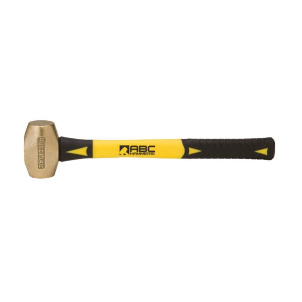 3 lb Brass Head Hammer With 14 Inch Fiberglass Handle