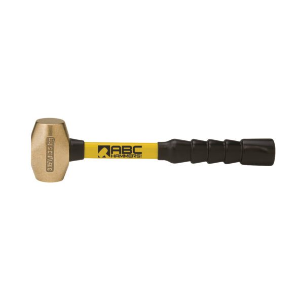 3 lb Brass Head Hammer With 12 Inch Fiberglass Handle