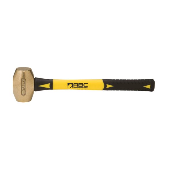 4 lb Brass Head Hammer With 14 Inch Fiberglass Handle
