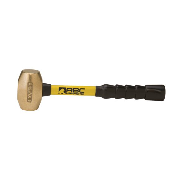 4 lb Brass Head Hammer With Fiberglass Handle