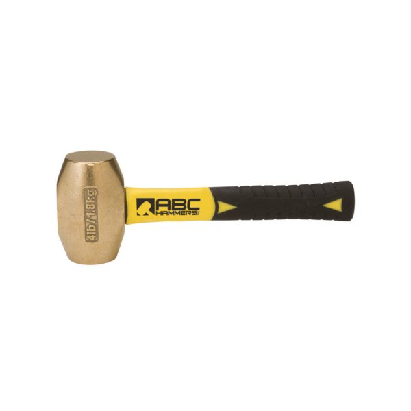 4 lb Brass Head Hammer With 8 Inch Fiberglass Handle