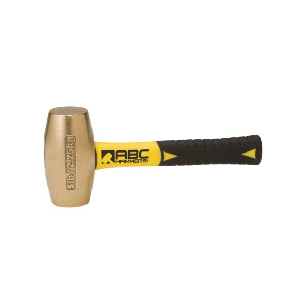 A Brass Head Small Size Hammer With Fiber Glass Handle