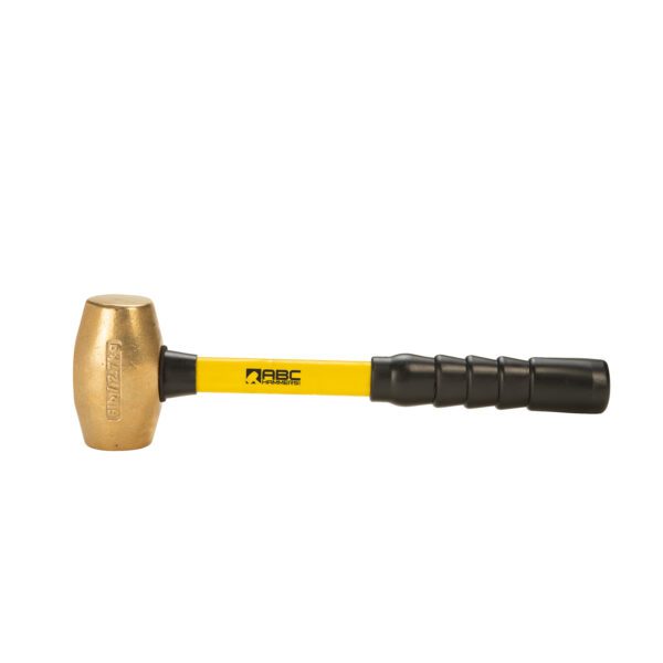 A Brass Head Hammer With 24 Inch Fiber Glass Handle