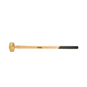 A Brass Head Hammer With Wood Handle