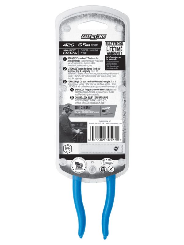 Photo of: Channellock 426 6.5-INCH STRAIGHT JAW TONGUE & GROOVE PLIERS