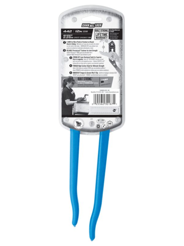 Channellock 442 12-inch V-Jaw Tongue & Groove Pliers packaging