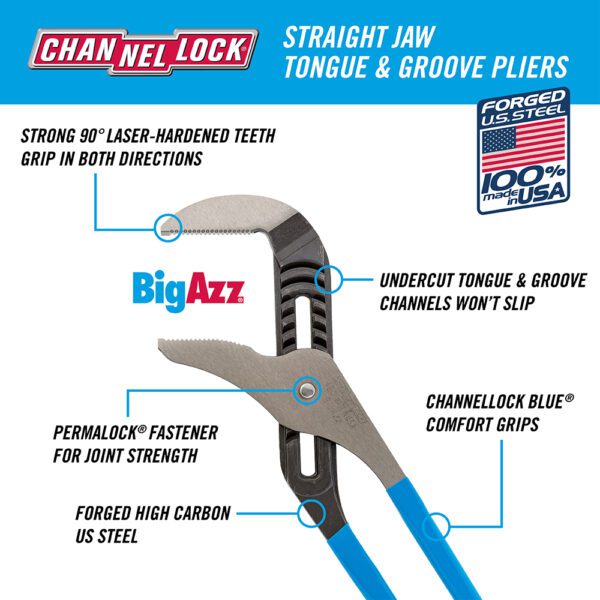Photo of Channellock 480 20-INCH BIGAZZ® STRAIGHT JAW TONGUE & GROOVE PLIERS