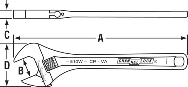 Photo of: Channellock 10 inch Adjustable Wrench