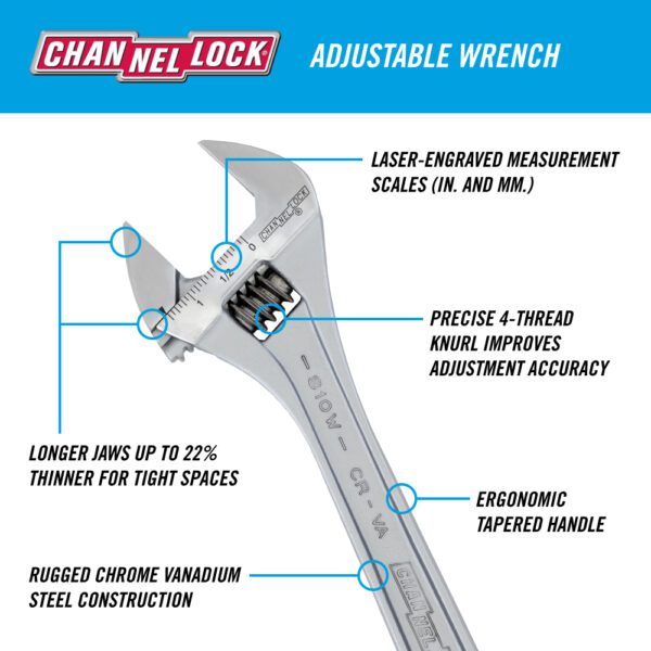 Photo of: Channellock 10 inch Adjustable Wrench