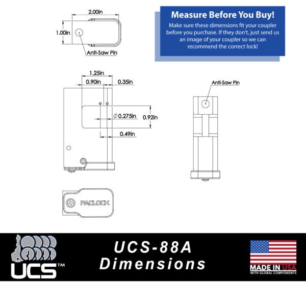 Photo of: UCS-88A Trailer Coupler Lock