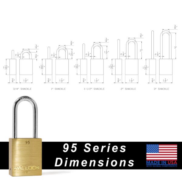 Photo of: PACLOCK 95 Series Light Duty Brass Padlock