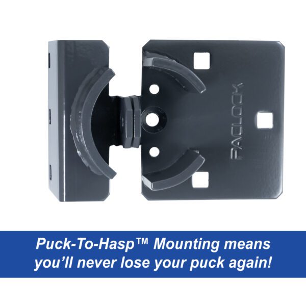 Photo of: Hidden-Shackle Aluminum Cone-Shaped Hockey-Puck and Hasp Combo Kit