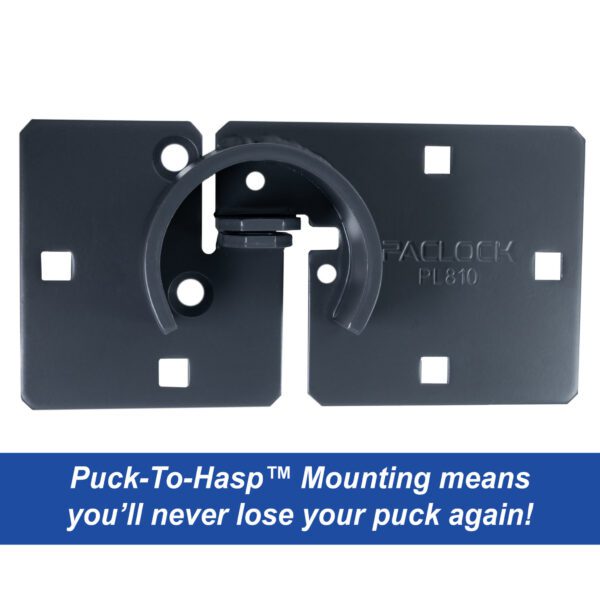 Photo of: PACLOCK UCS-9A/775 Hidden-Shackle Aluminum Cone-Shaped Hockey-Puck and Hasp Combo Kit