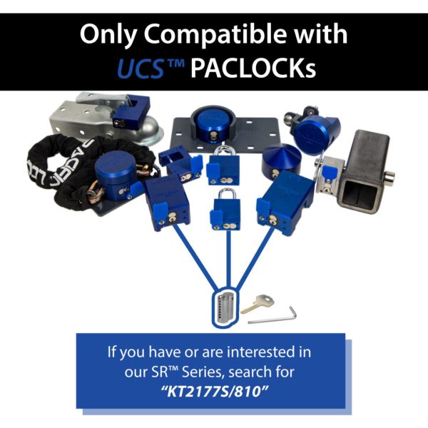 Photo of: PACLOCK UCS-9A/775 Hidden-Shackle Aluminum Cone-Shaped Hockey-Puck and Hasp Combo Kit