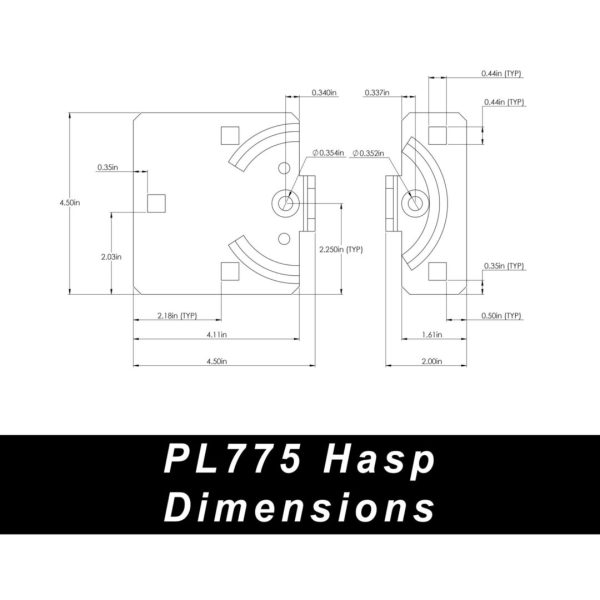 Photo of: PACLOCK PL775 Double-Coated Steel Short-Side-Style Hasp