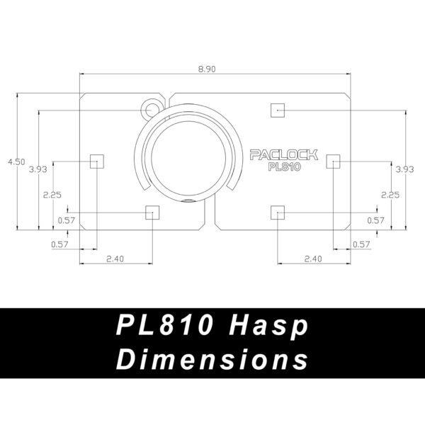 PACLOCK Double-Coated Steel Left-Door-Style Hasp Without Backplates PL810