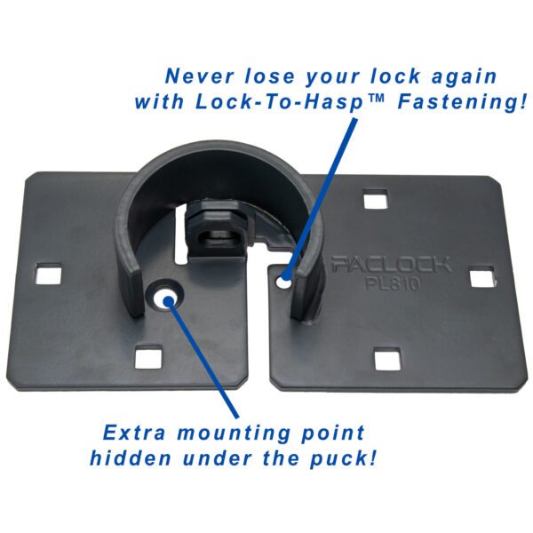 PACLOCK Double-Coated Steel Left-Door-Style Hasp Without Backplates PL810