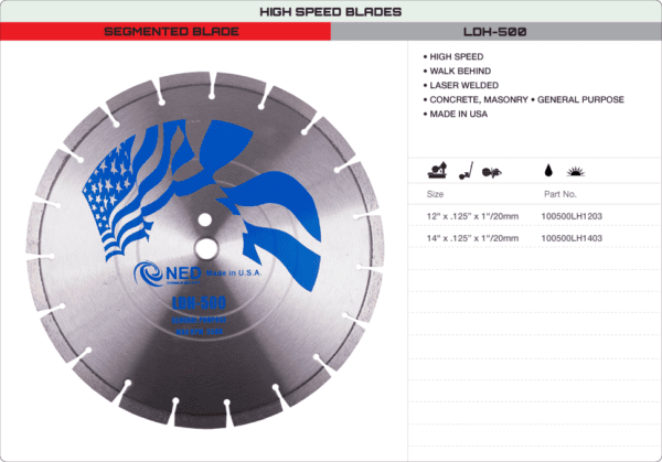 Photo of: NED LDH-500 General Purpose Segmented Blade 14" x .125 x 1"/20mm DP 100500LH1403