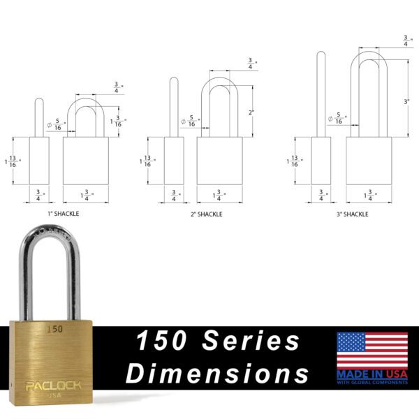 Photo of: PACLOCK 150 Series Medium-Duty Brass Padlock