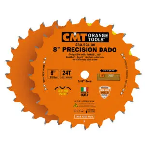 CMT 230.524.08 8" Precision DADO Blade Set 24 Teeth FTG + ATB grind