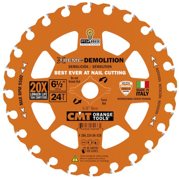 Photo of: CMT 286.324.06-X10 6-1/2in. 24T Carbide Tipped Xtreme Demolition Blade 10 Pack