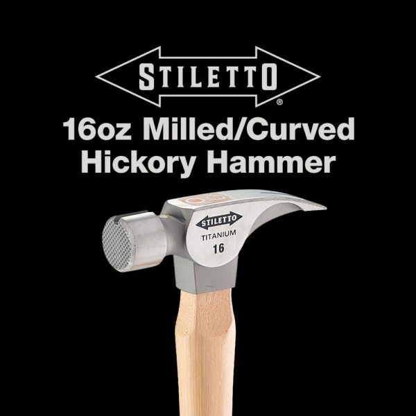 Stiletto TI16MC 16oz Titanium Hickory Hammer Milled Face Curved Handle