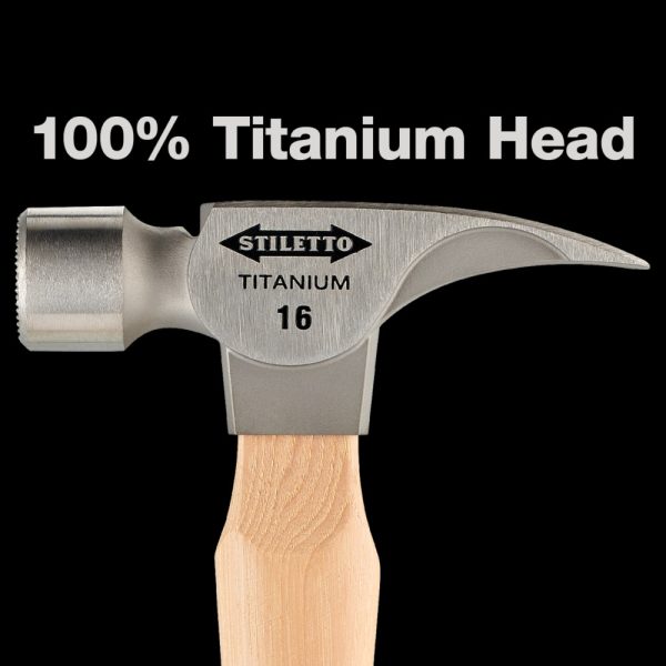 Stiletto TI16MC 16oz Titanium Hickory Hammer Milled Face Curved Handle