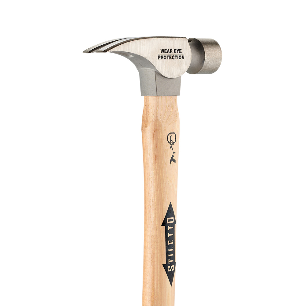 Stiletto TI16SC 16oz Titanium Hickory Hammer Smooth Face Curved Handle