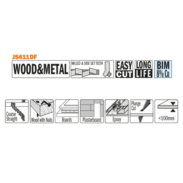 Photo of: CMT JS611DF-5 Recip Saw Blades For Wood Metals 6"x6TPI 5 Pack