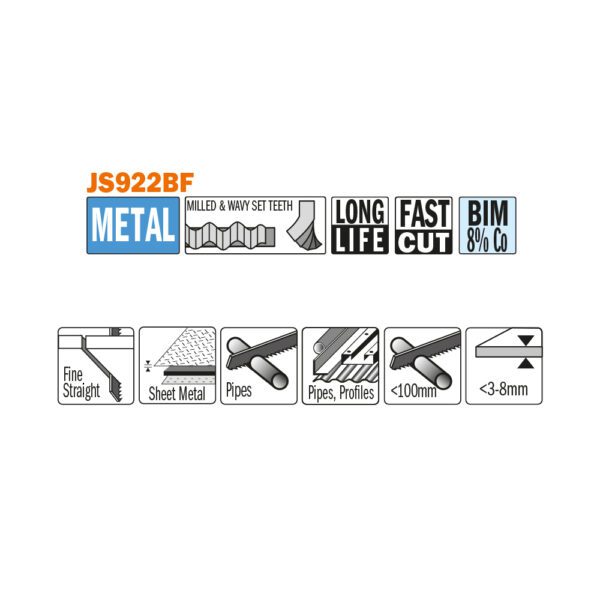 Photo of: CMT JS922BF-5 Recip Saw Blades For Metals 6"x14TPI 5 Pack