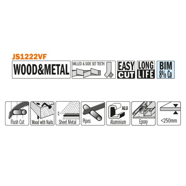 Photo of: CMT JS1222VF-5 Recip Saw Blades For Wood Metals 12"x10-14TPI 5 Pack