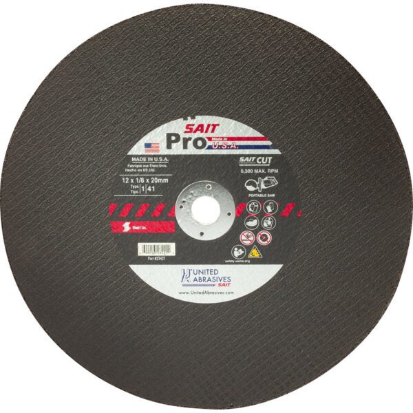 Photo of: United Abrasives 24135 14" X 1/8" X 1" Aluminum Oxide Type 1 / Type 41 Cut Off Wheel