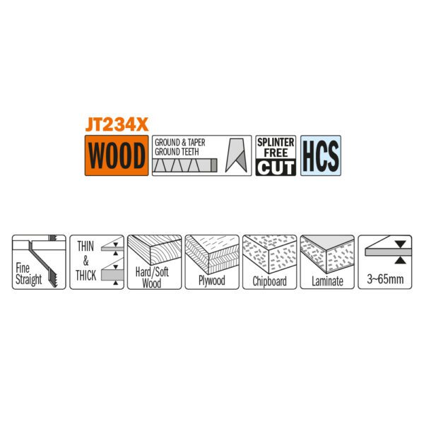 Photo of: CMT JT234X-5 Jig Saw Blades HCS 4-1/2"x8-12 TPI 5 Pack