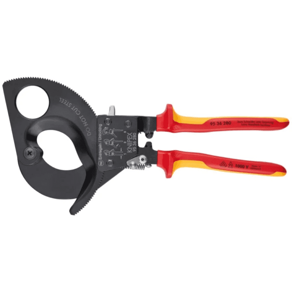 Photo of: KNIPEX 95 36 280 11" Ratcheting Cable Cutters-1000V Insulated