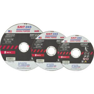 Photo of: United Abrasives 23101 A60S General Photo of: United Abrasives 23101 A60S General Purpose Cut-Off Wheel Type 1/Type 41 Flat 4 1/2" x .045" x 7/8"