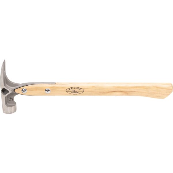 Dalluge 07182 DDT16 16 Ounce Titanium Hammer Wood Handle Smooth Face