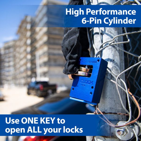 PACLOCK UCS-17A-850 Hidden-Shackle Aluminum Block-Lock-Style Lock