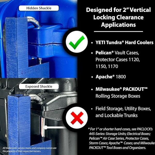 PACLOCK UCS-447A Shrouded Single Post Padlock For YETI®, Milwaukee® PACKOUTS™ And Hard Cases