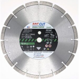 United Abrasives 48800 12 X .125 X 1" Concrete General Purpose Large Diameter Diamond Blade