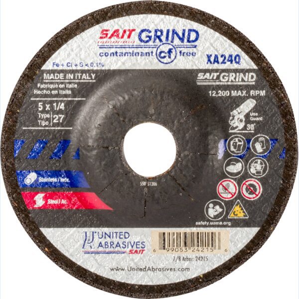 United Abrasives 24210 4-1/2" x 1/4" x 7/8" XA24Q Contaminant-Free Grinding Wheel