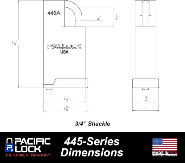 Photo of: PACLOCK UCS-445A Shrouded Single Post Padlock For Pelican®, Milwaukee® PACKOUTS™ And Hard Cases