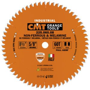 Photo of: CMT Orange Tools 225.060.08 Industrial Xtreme Non-Ferrous Metal, PVC & Melamine Circular Saw Blade 8-1/2″x60 5/8″