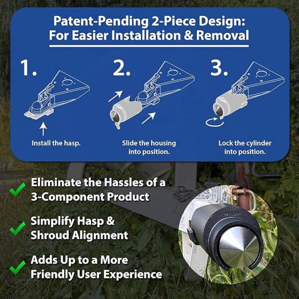 Photo of: PACLOCK UCS-77S-2178 High Security Trailer-Coupler Lock For 2” Couplers