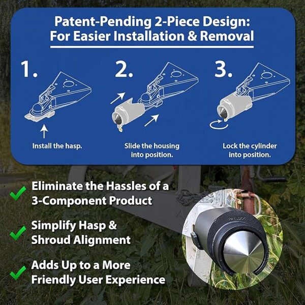 Photo of: PACLOCK UCS-77S-BUL-2516 High Security Trailer-Coupler Lock For 2-5/16” Bulldog Couplers