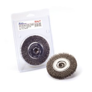 Photo of: United Abrasives 06450 4″ x .014″ x 5/8"-11 Carbon Steel Crimped Wire Wheel