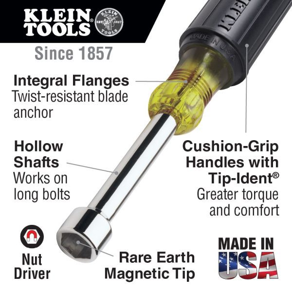 Photo of: Klein Tools 646-3/8M 3/8-Inch Magnetic Tip Nut Driver 6-Inch Shaft