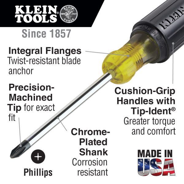 Photo of: Klein Tools 85074 Screwdriver Set, Slotted and Phillips, 6-Piece