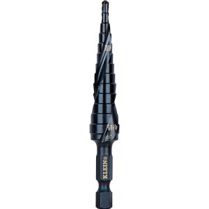 Photo of: Klein Tools QRST01 Step Drill Bit, Quick Release, Double Spiral Flute, 1/8 to 1/2-Inch